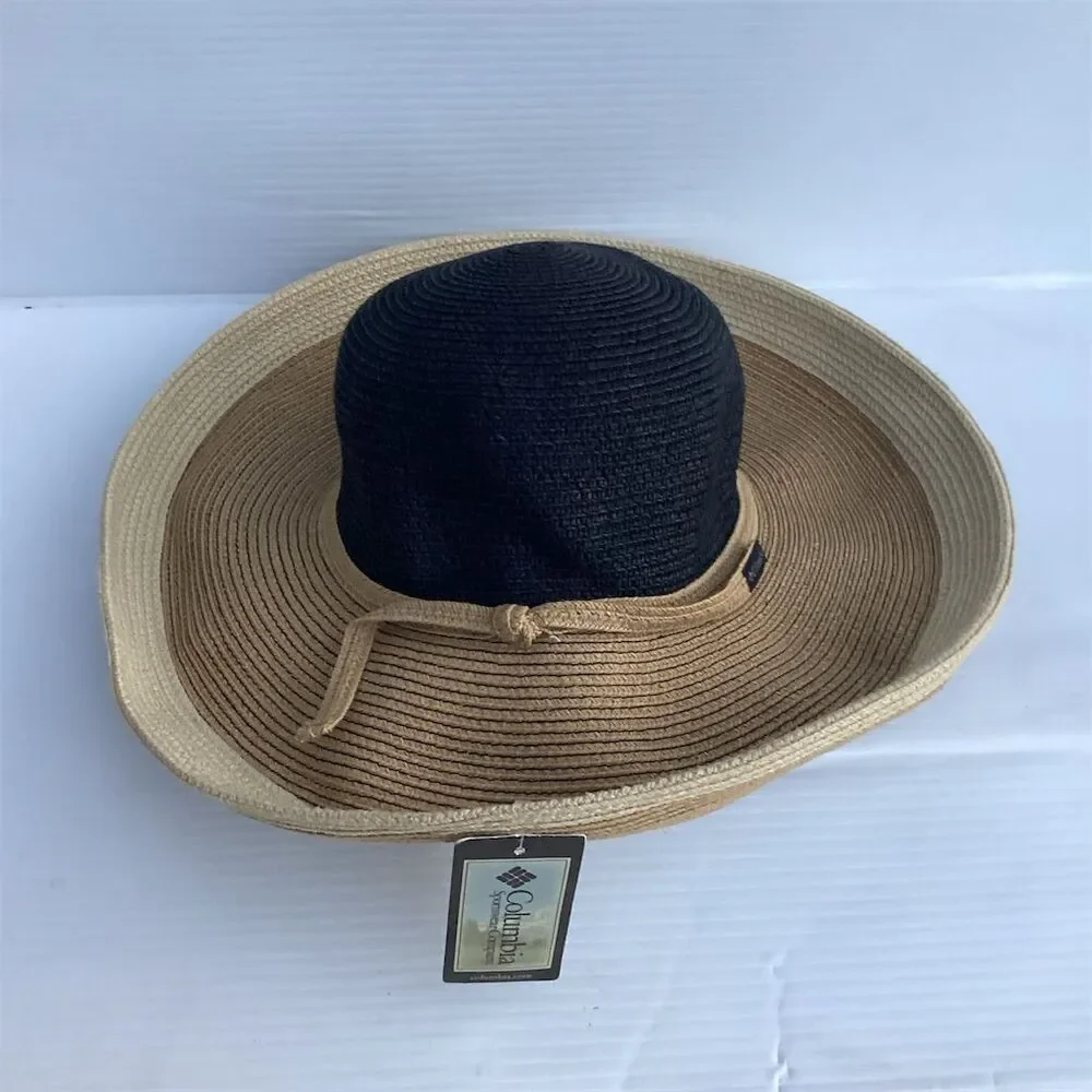 Columbia Women's Wide Brim‎ Straw Hat Multicolor Sun Protection Casual